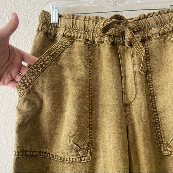 Anthropologie Rhys Utility Linen Blend Pull On Joggers Pants in Moss size small - Picture 8 of 11